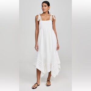 Moon River Shoulder Tie Midi Dress
